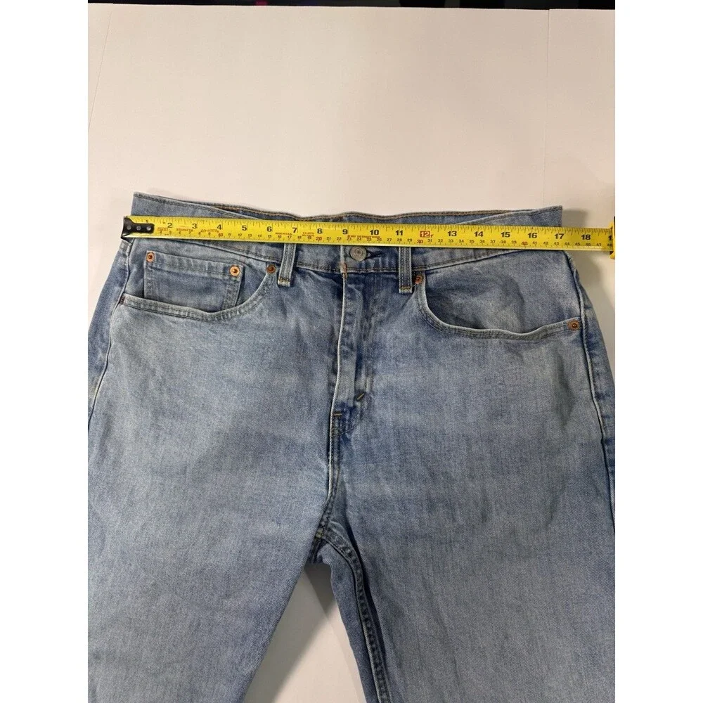 Levis 505 Jeans Mens 34x32 Blue Denim Straight Leg Medium Wash